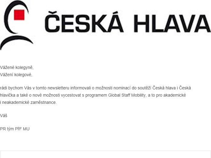 Newsletter pro zaměstnance