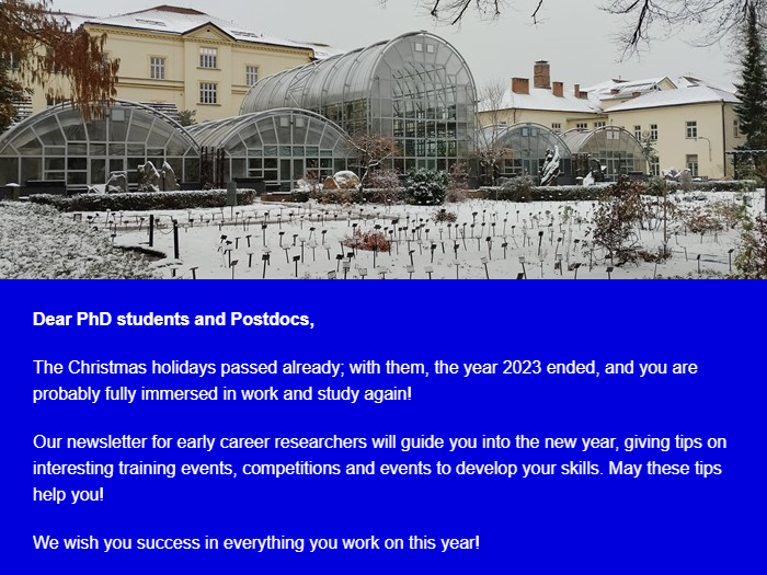 Newsletter for PhD students and Postdocs of the Faculty of Science MU 1/2024 