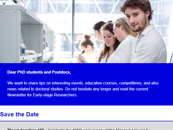 Newsletter for PhD students and Postdocs of the Faculty of Science MU 3/2024 